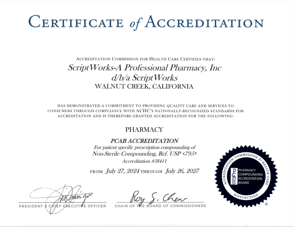 About Us - ScriptWorks, Compounding Pharmacy in Walnut Creek, California