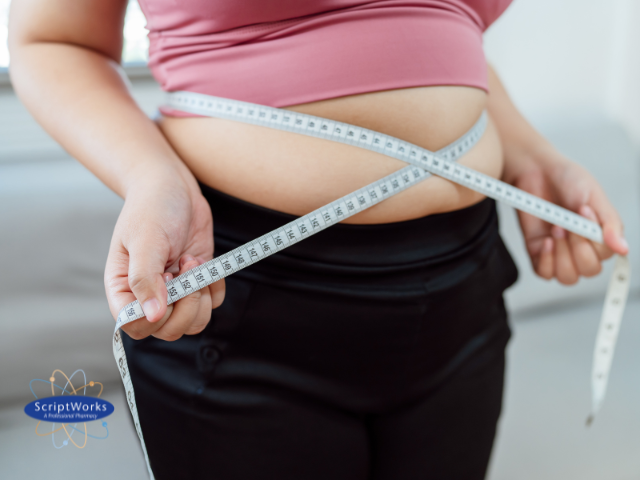 Woman with Measuring Tape Dealing with Menopausal Weight Gain