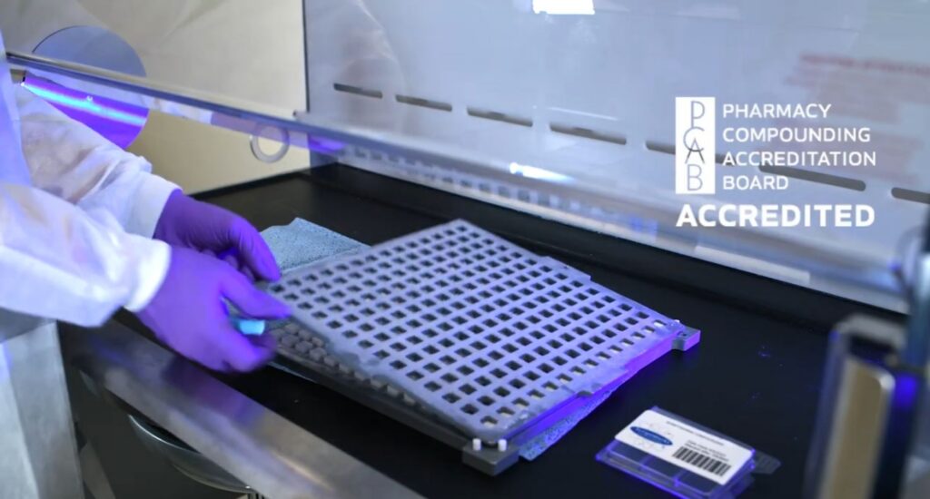 PCAB Accredited Compounding Pharmacy Lab Preparing Medications