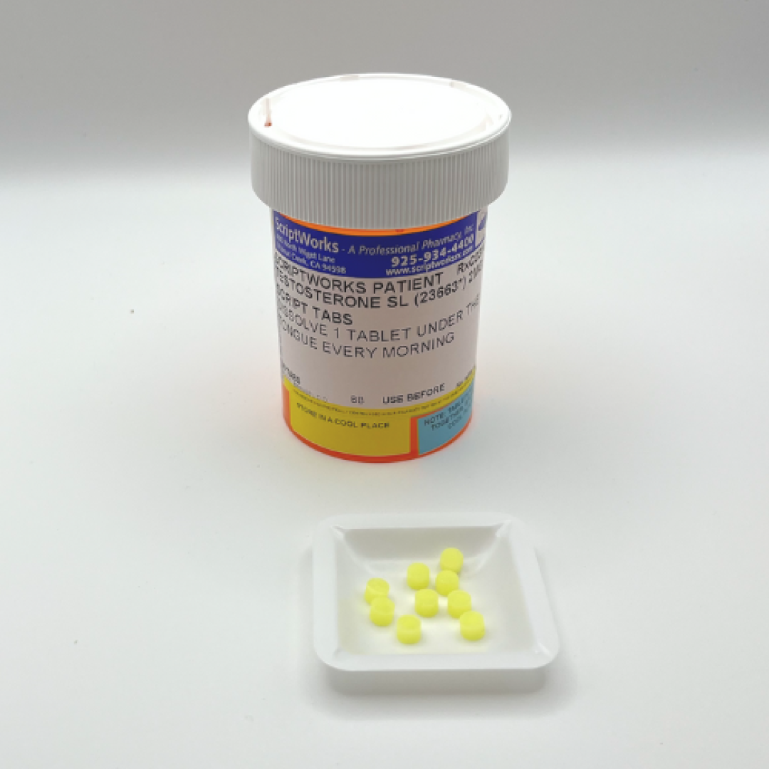 Testosterone Mini Script Tabs Prescription Rx Compounding Pharmacy near me Walnut Creek California CA